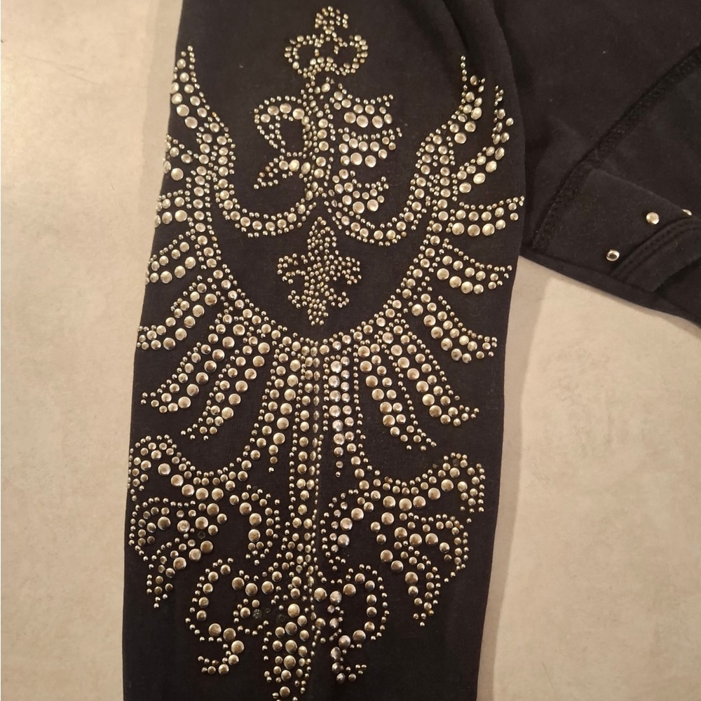 BCBG Black Embellished Bomber Jacket - Picture 4 of 8